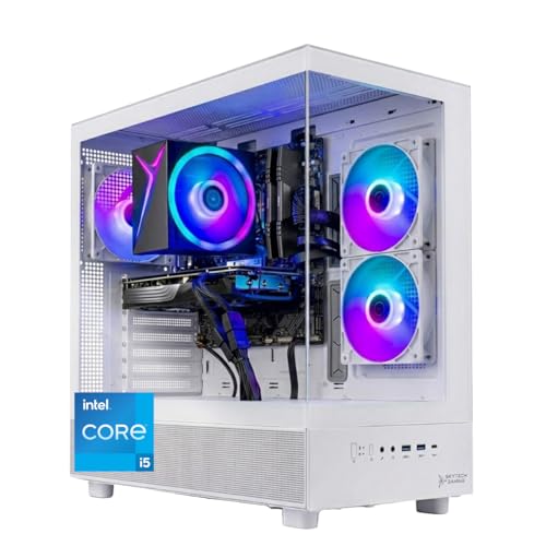 Skytech Gaming Azure 3 Gaming PC, Intel i5 14400F 2.5GHz, NVIDIA RTX 5060, 1TB NVMe SSD, 32GB DDR5 RAM 6000, 650W Gold PSU, Wi-Fi, Win 11, Desktop