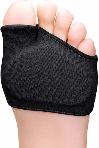 Image of forefoot pads for pain relief hallux valgus support for bunion forefoot Sleeve pads, metatarsal pads for men and women with ball of foot cushion (1 pair) (Black)