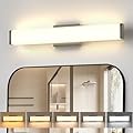 Amico Bathroom Light Fixtures, 16 inch Dimmable 5CCT Led Modern Vanity Lights for Bathroom, Black Wall Lamp for Mirror, Living Room, Kitchen, Hallway, Cabinet Porch-ETL Certificated
