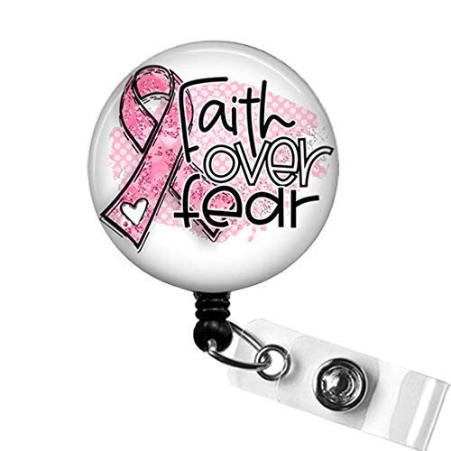 FAITH Over FEAR Cancer Support Badge Reel, Oncology Nurse