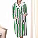 Womens Long Hooded Fleece Robe Fashion Striped Soft Warm Shower Spa Bathrobe for Cozy Fuzzy Plush Fleece Loungewear
