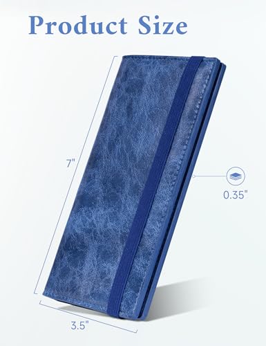 Image of Zreal Checkbook Cover for Men & Women, Premium Vegan Leather Checkbook Holder for Top & Side Tear Duplicate Checks with RFID Blocking (Distressed Blue)
