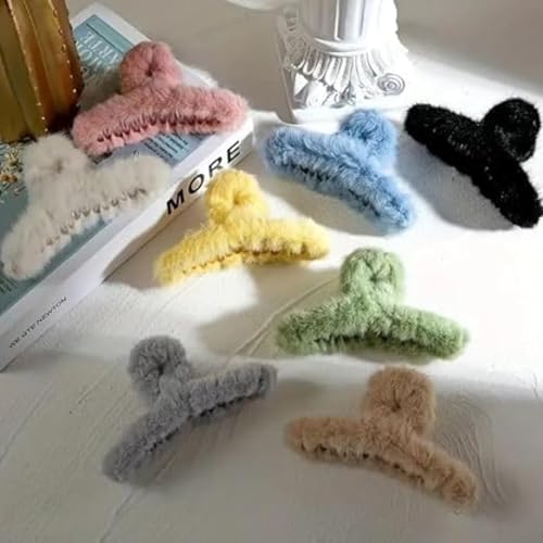 Image of Freebies Plush Hair Accessories for Women | Non Slip Big Hair Claw | Soft Clutcher for Girls | Trendy Hair Clip | Strong Grip Daily Use Claw | Fashion Clip Combo | Pack of 3