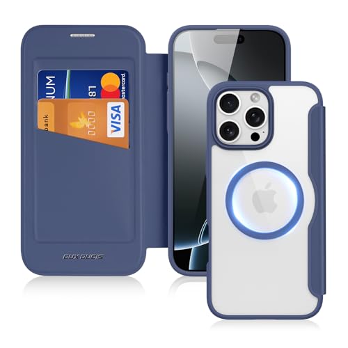 Coque Magnétique pour iPhone 16 Pro Étui Compatible MagSafe Housse Case Bleu