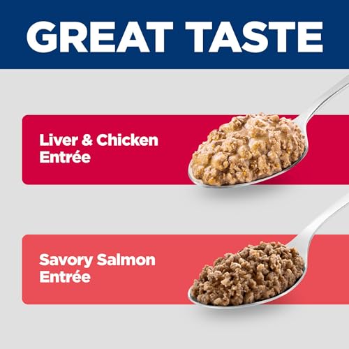 Image of Hill's Science Diet Kitten Wet Cat Food Variety Pack, Liver & Chicken, Salmon Minced, 2.9 oz. Cans, 12-Pack