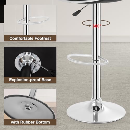 image for BestOffice Bar Stools Set of 2, Counter Height Adjustable Bar Stools w