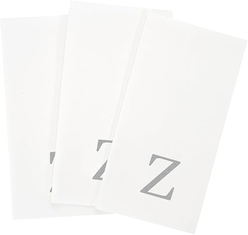 Miniatura 11 de Restaurantware Luxenap - Toallas de cocina de 15.8 x 7.9 pulgadas, 50 toallas de mano con letras, letras plateadas, letra "Z", fuente Sans Serif,