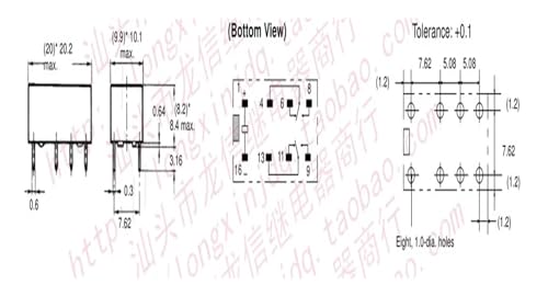 Relé de 8 pines G6A-234P-ST-US 12VDC componente electrónico conmutador electromecánico 2