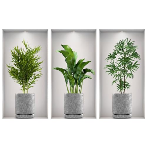 3 Autocollants Végétaux Tridimensionnels, Autocollants Muraux Autocollants, Autocollants Muraux Créatifs, Décorations Pour La Maison, Adaptés Au Salon, À La Chambre À Coucher, Au Bureau