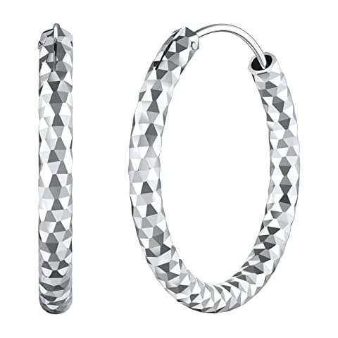 Plain Silver Earrings Girlfriends Jewelry 30MM Medium Thin Round Sterling Silver Hoops Earring Comfort Fits Cover