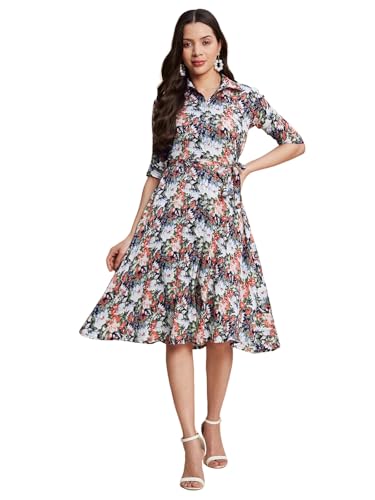 Image of Selvia Western Crepe Printed One Piece Fit & Flare