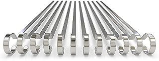 MASTER COOK Kabob Skewers 12" Flat Stainless Steel BBQ Set, Reusable Sticks, Sliver
