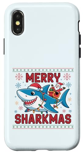 Merry Sharkmas AO[Z[^[ T^ CfBO V[N Cgt X}zP[X iPhone X/XS p