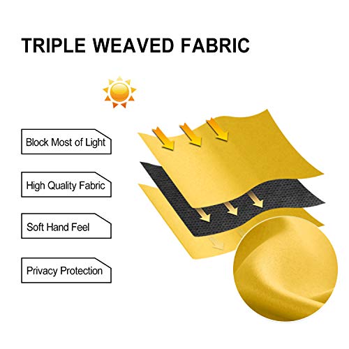 Image of DWCN Blackout Curtains for Bedroom Living Room W42 x L45 Inch Long Yellow
