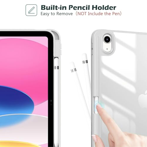 Image of MOCA Case for iPad A16 11th Gen 11 Inch 2025 & iPad 10th Gen 10.9 Inch 2022, Clear Back Cover, TPU Shockproof Frame, Auto Wake Sleep, Slim Transparent Protective Tablet Case (Cloudy Marble)