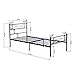 SimLife Metal Bed Frame Twin Size 6 Legs Two Headboards Mattress Foundation Steel Platform Bed for Kids Box Spring Replacement Black