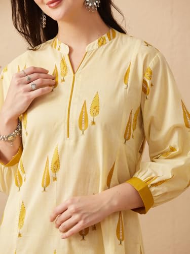 Image of MOKOSH Women's Cotton Print Kurta with Farsi Pant