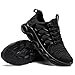 URDAR Running Shoes for Men Lightweight Breathable Walking Shoes Comfortable Casual Tennis Sneaker Cushioning Athletic Trainers Fashion(10, Black)
