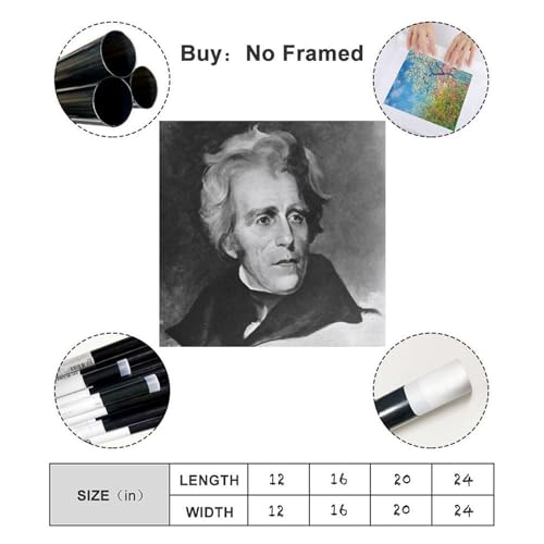 Andrew Jackson Impression Toile Poster Décoration Murale Salon Grand Format Carré - 5