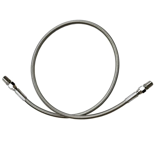 Image of SHOOSHINE 40 inch X 1 /4 inch Stainless Steel PTFE Reinforced Hose, 870PSI, -40F to 400F, JIC-4 Female or 1 /4 inch NPT Male Adapter Compatible with A - R - B 740203