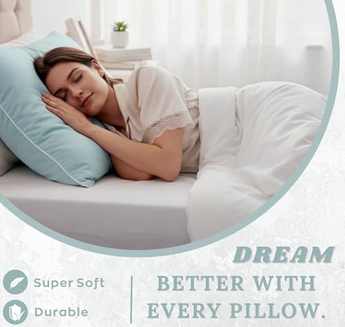 Image of BSB HOME Luxury Satin Silk Pillow Cover | 300 TC Ultra-Smooth Silky Finish | Premium Home Bedding Pillowcase | Soft, Glossy & Skin-Friendly Fabric | 18 x 28 Inches (Celeste Blue)