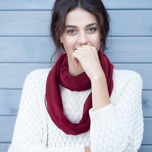Handepo 12 Pcs Women Soft Lightweight Infinity Scarf, Solid Color Circle Loop Neck Scarf for Women Girls, 12 Colors2