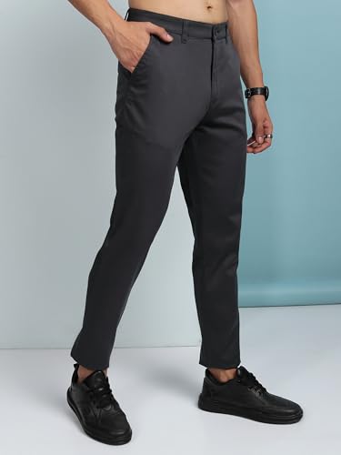 Image of Highlander Men's Slim Fit Formal Trousers | Ankle Length |Smart Trousers for Men | Chino Trousers for Men|Elegant Design | Comfortable Fabric for Daily Work & Formal Occasions