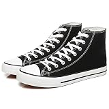 yageyan Men’s High Top Canvas Sneakers Fashion Lace up Walking Shoes Casual Classic(Black,11