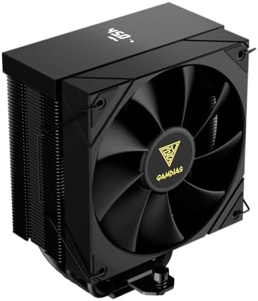 GAMDIAS Boreas M2-51D CPU Air Cooler, Real-Time Digital Display Top Cover, 5 Copper Heatpipes, Aluminum Heatsink, Low-Noise PWM 120mm Fan, Software Ready, for AMD AM5/AM4；Intel LGA 1851/1700, Black
