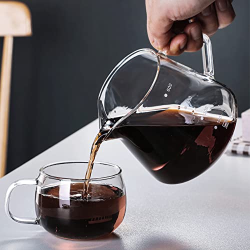 Cofisuki Pour Over Coffee Maker - 600Ml Glass Carafe Coffee Server With Glass Coffee Dripper/Filter, Drip Coffee Maker Set For Home Or Office, 1-4 Cups #TOP5