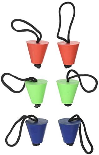 6 Pack Universal Kayak Scupper Plugs Kit - 2 Neon, 2 Blue, 2 Red (Fit: Emotion Kayaks, Native, Wilderness Systems, Feelfree Kayaks, Perception Kayaks, Old Town Kayaks, plus all other major brands)