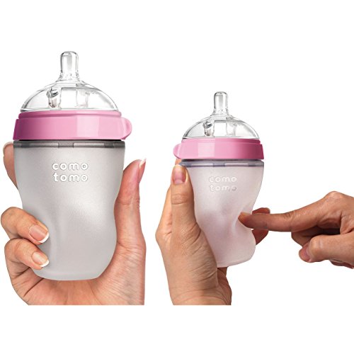 Comotomo Natural Feel Bundle - 2 Items (Pink, 5Oz + 8Oz) #TOP5