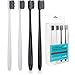 Extra Soft Charcoal Toothbrushes, Nano Toothbrush Sensitive Gums, Soft Bristle Toothbrush Adult Sensitive Teeth, Ultra Soft Toothbrush Extra Protection Gum Care, Charcoal Toothbrush (4 Pack-Charcoal)