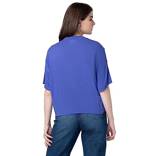 Image of Spykar Printed Blended Round Neck Women's Regular Fit Top