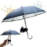 Moeagel 吸盤タイプ スマホ ホルダー付き スマホスタンド用かさ 自転車 光防止 スマホ用かさ 展開直径約25cm アウトドア用 屋外撮影用 使いやすい 取付簡単 (ネビー) [並行輸入品]