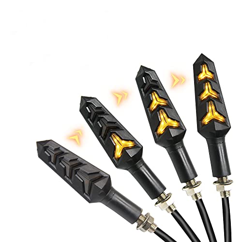 2 unids indicadores de motocicleta que fluyen luces de señal de giro LED 12 V impermeable moto intermitentes únicos indicadores universales ámbar Cover