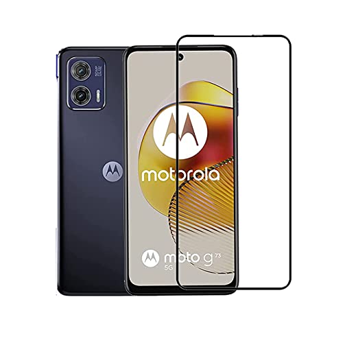 Image of Screen Protector for Motorola Moto G73 5G (Black) Tempered Glass Edge-to-Edge 6D Screen Guard With Installation Kit