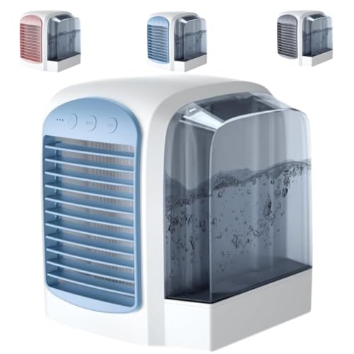 Aire acondicionado Breeze Box actualizado 2025, aire acondicionado portátil 4 en 1 con tecnología dinámica de niebla de hielo, 3 velocidades, tanque de 380 ml, ultra silencioso para dormitorio