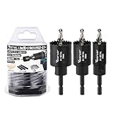 Vearter 3本組 バイメタルホールソーセット 22/28/34mm M42 木工用ドリル 六角軸 ホルソー 穴開けドリル アーバー付き バイメタルホールソー 金属、木材、板金、銅、石膏、PVC、スチールプレート、乾式壁用