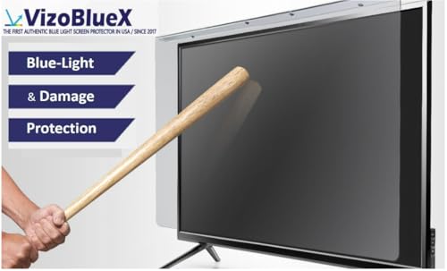 Image of VizoBlueX 85-86 inch Blue Light and Damage TV Screen Protector. Protection Shield & Anti-Blue Light Filter Blocking UV for LCD LED 4K OLED QLED (75.2 x 43.1 inch)