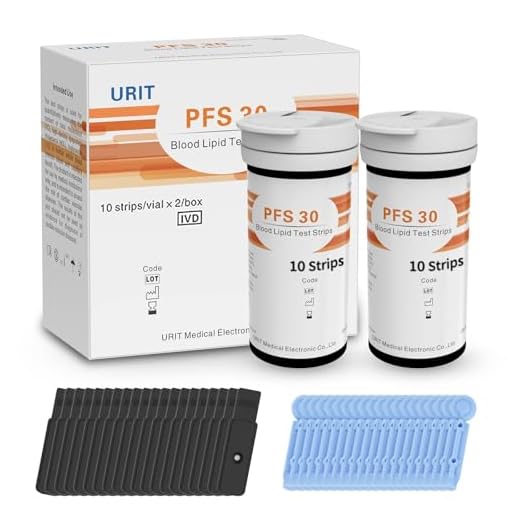 20 Pack 5 in 1 Lipid Test Strips for URIT PSF-30 Cholesterol Tester Meter, 20 Official Test Strips for Home Use