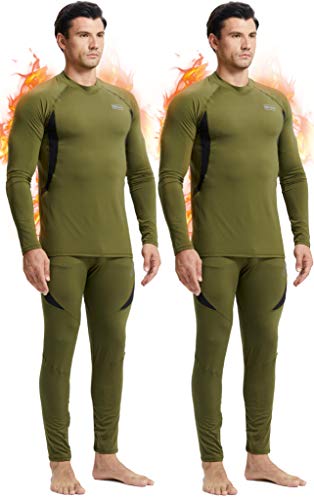 Image of romision Thermal Underwear for Men Stretch Fit, Fleece Base Layer Top & Bottom Set, Insulated Long Johns for Cold Weather Hunting