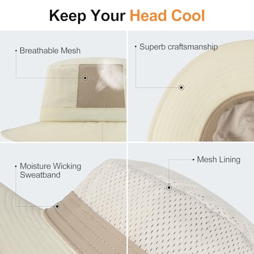 Image of FUICUI Quick Dry Sun Bucket Hat for Men Women Outdoor Unisex Packable Travel Cap