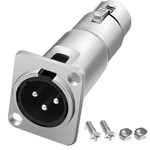 Conector XLR 3 pines macho a hembra para panel miniatura 1