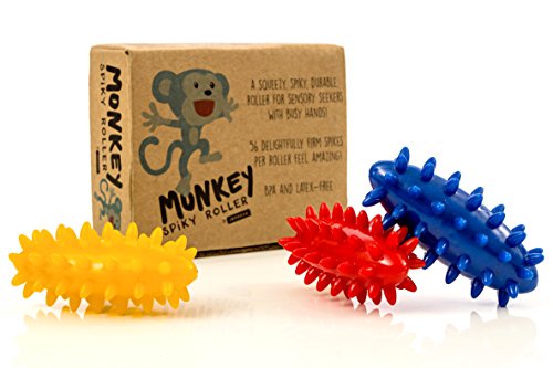 Spiky Sensory Rollers (Pack of 3) - Unbreakable Fidget Toys / Sensory Toy - BPA / Phthalate / Latex-Free - Perfect Monkey Fidgets - by Impresa