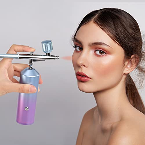 Yofuly Cordless Airbrush Kit, Nail Airbrush Machine With Braided Airbrush Hose, Portable Airbrush For Nail, Makeup, Tattoo, Cake Decorating, Rechargeable | Gradient Purple #TOP7