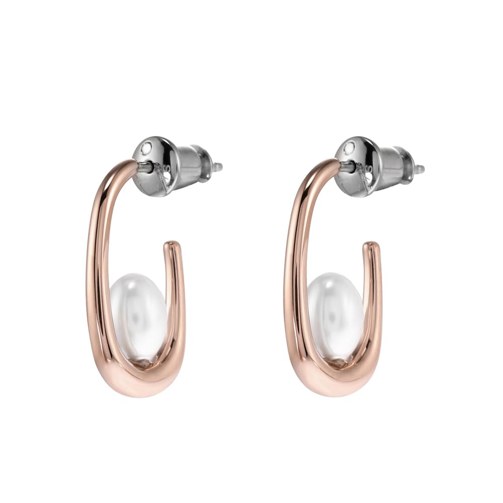 Skagen Women's Rose gold tone Stainless Steel or Semi- Precious with post closure Earrings