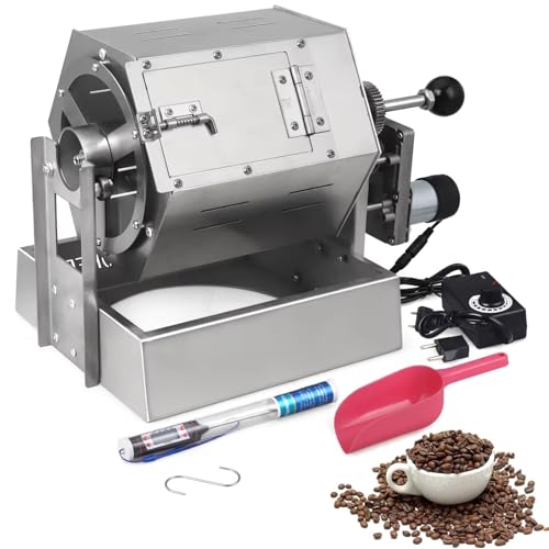 Tostatrice Elettrica per caffè per Uso Domestico, Tostatrice per caffè con capacità di 800 G con Termometro, Acciaio Inossidabile per Arachidi e Cereali