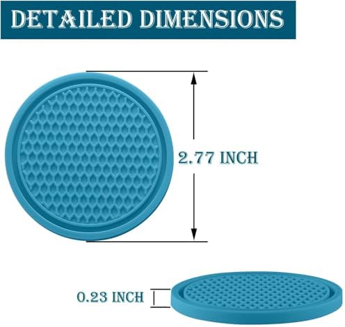 SINGARO Car Cup Coaster, 4PCS Universal Non-Slip Cup Holders Embedded in Ornaments Coaster, Car Interior Accessories, Light Blue