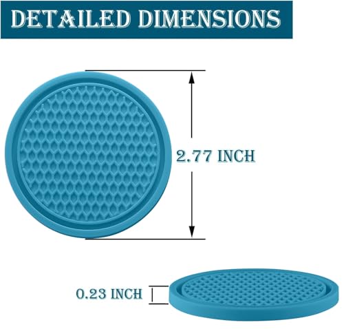 SINGARO Car Cup Coaster, 4PCS Universal Non-Slip Cup Holders Embedded in Ornaments Coaster, Car Interior Accessories, Light Blue